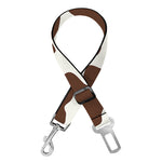 Brown And White Cow Print Dog Seat Belt