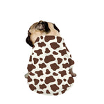 Brown And White Cow Print Dog Zip Up Jacket
