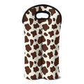 Brown And White Cow Print Double Neoprene Wine Tote
