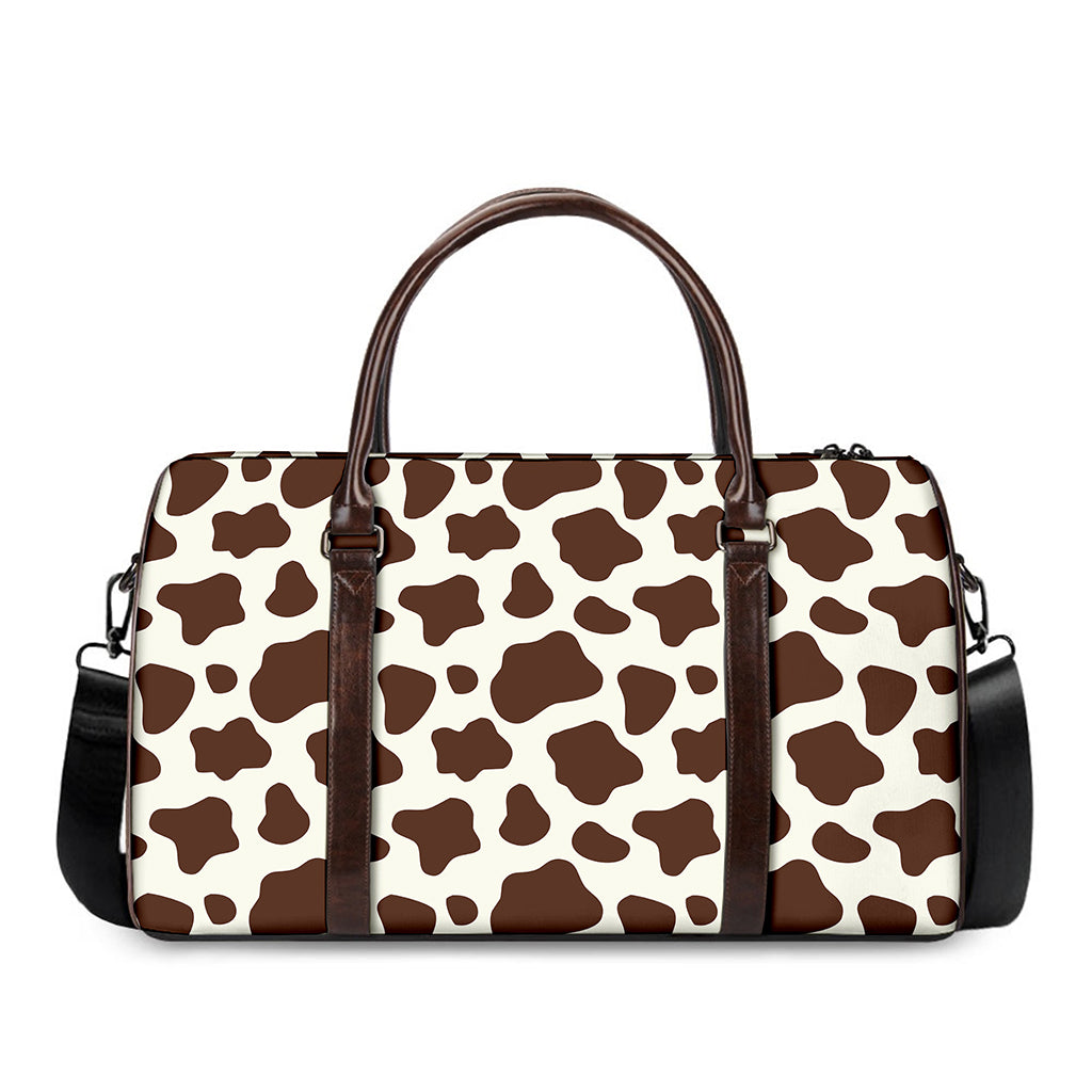 Brown And White Cow Print Duffle Bag
