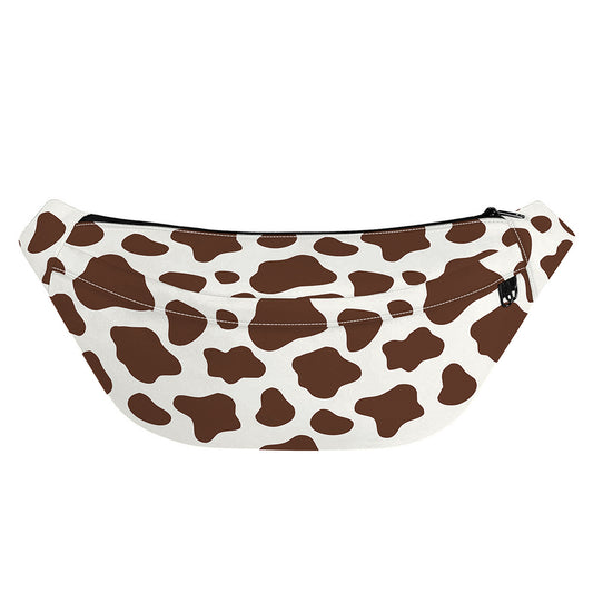 Brown And White Cow Print Fanny Pack