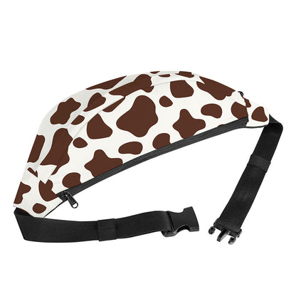 Brown And White Cow Print Fanny Pack