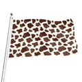 Brown And White Cow Print Flag