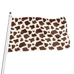 Brown And White Cow Print Flag