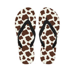 Brown And White Cow Print Flip Flops