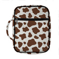 Brown And White Cow Print Front Pocket Bible Bag