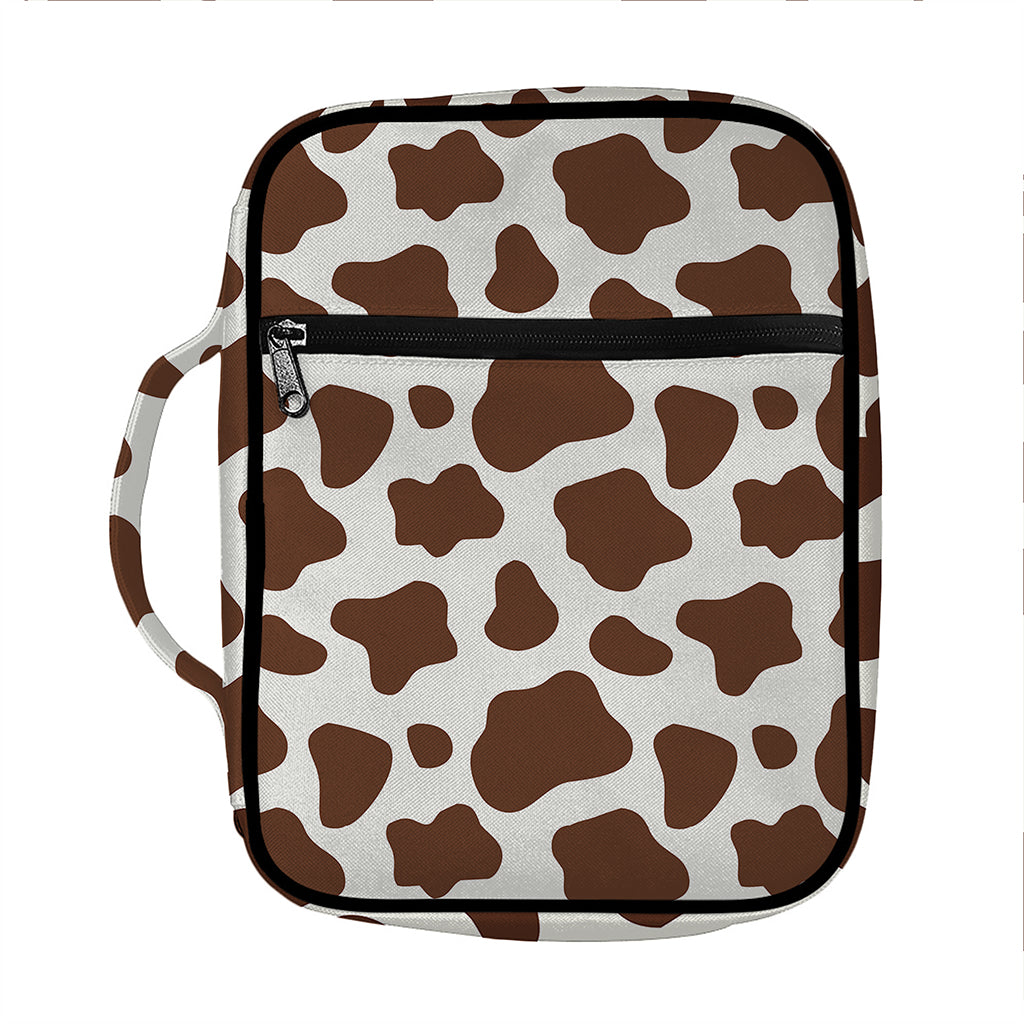 Brown And White Cow Print Front Pocket Bible Bag