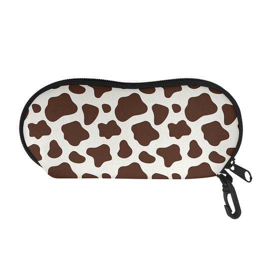 Brown And White Cow Print Glasses Case