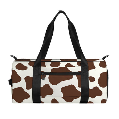Brown And White Cow Print Gym Bag