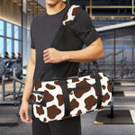 Brown And White Cow Print Gym Bag