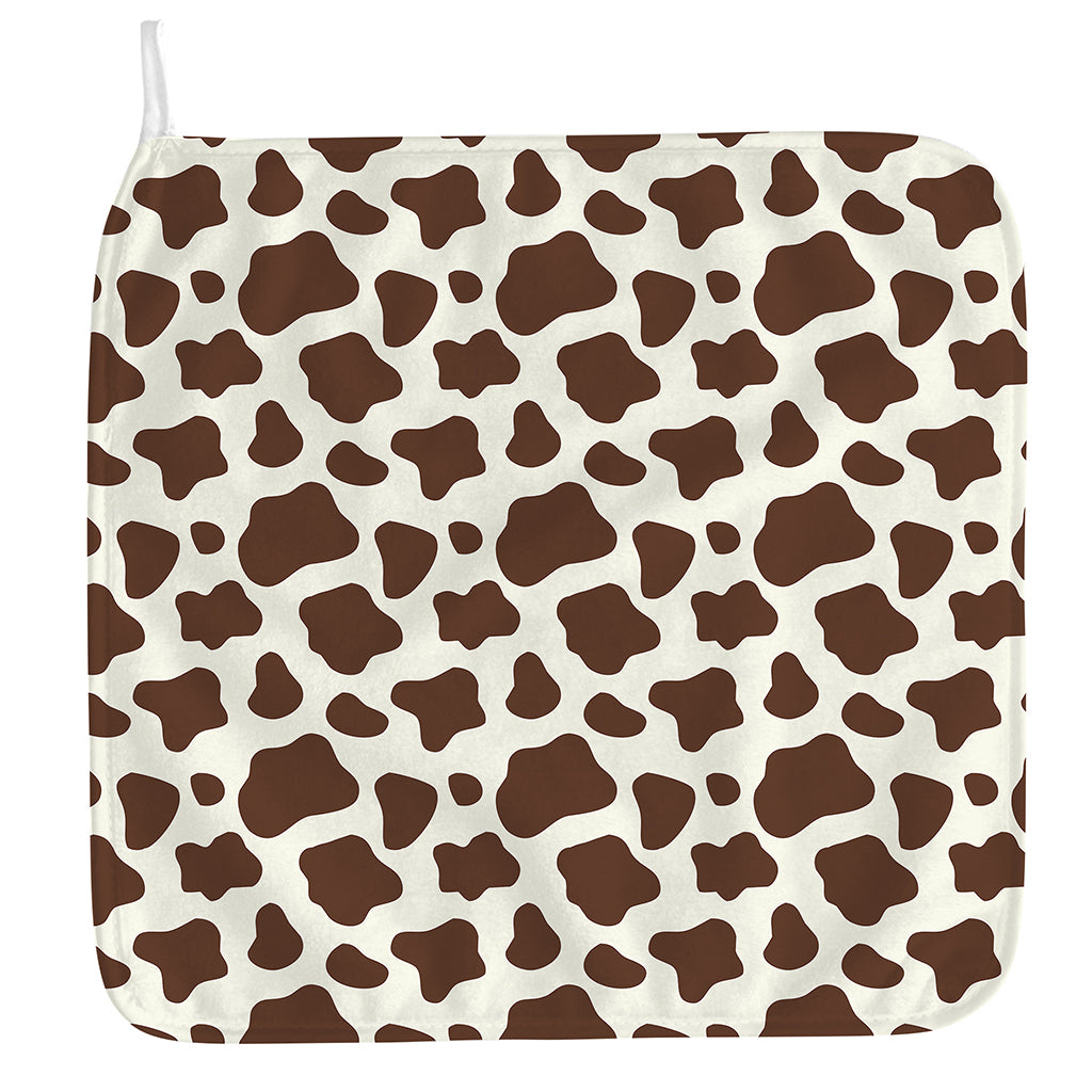 Brown And White Cow Print Hand Towel