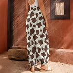 Brown And White Cow Print Harem Pants