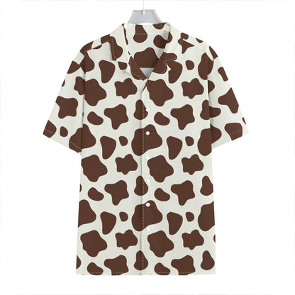 Brown And White Cow Print Hawaiian Shirt