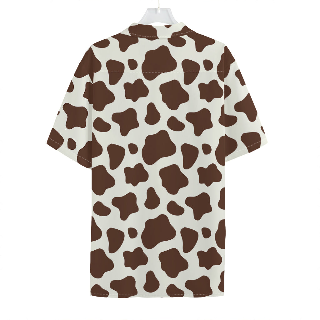 Brown And White Cow Print Hawaiian Shirt