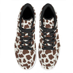 Brown And White Cow Print High Top Leather Sneakers