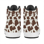 Brown And White Cow Print High Top Leather Sneakers