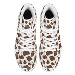 Brown And White Cow Print High Top Leather Sneakers