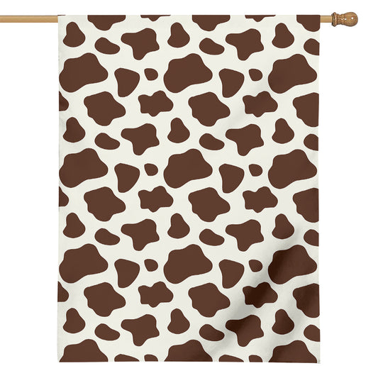 Brown And White Cow Print House Flag