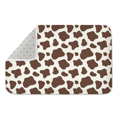 Brown And White Cow Print Indoor Door Mat