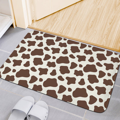 Brown And White Cow Print Indoor Door Mat