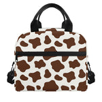 Brown And White Cow Print Insulated Lunch Bag