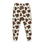 Brown And White Cow Print Jogger Pants