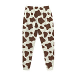 Brown And White Cow Print Jogger Pants