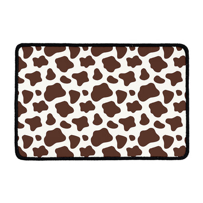 Brown And White Cow Print Kitchen Mat