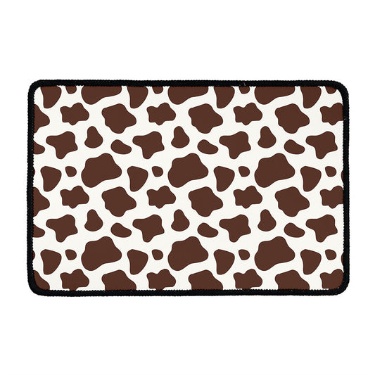 Brown And White Cow Print Kitchen Mat