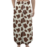 Brown And White Cow Print Lantern Pants