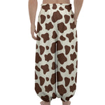Brown And White Cow Print Lantern Pants