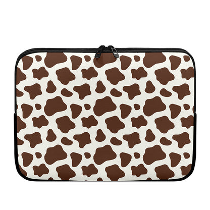 Brown And White Cow Print Laptop Sleeve