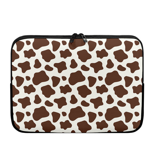 Brown And White Cow Print Laptop Sleeve