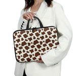 Brown And White Cow Print Laptop Sleeve With Handle