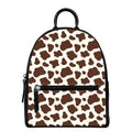 Brown And White Cow Print Leather Backpack