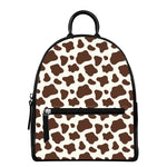 Brown And White Cow Print Leather Backpack