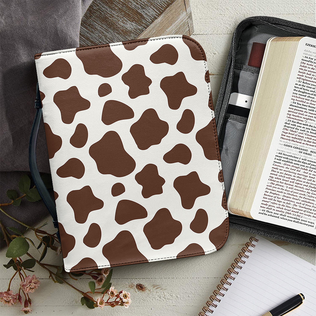 Brown And White Cow Print Leather Bible Cover
