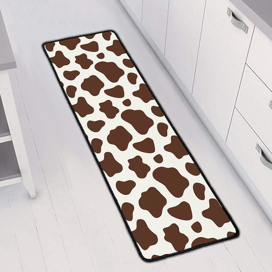 Brown And White Cow Print Long Kitchen Mat