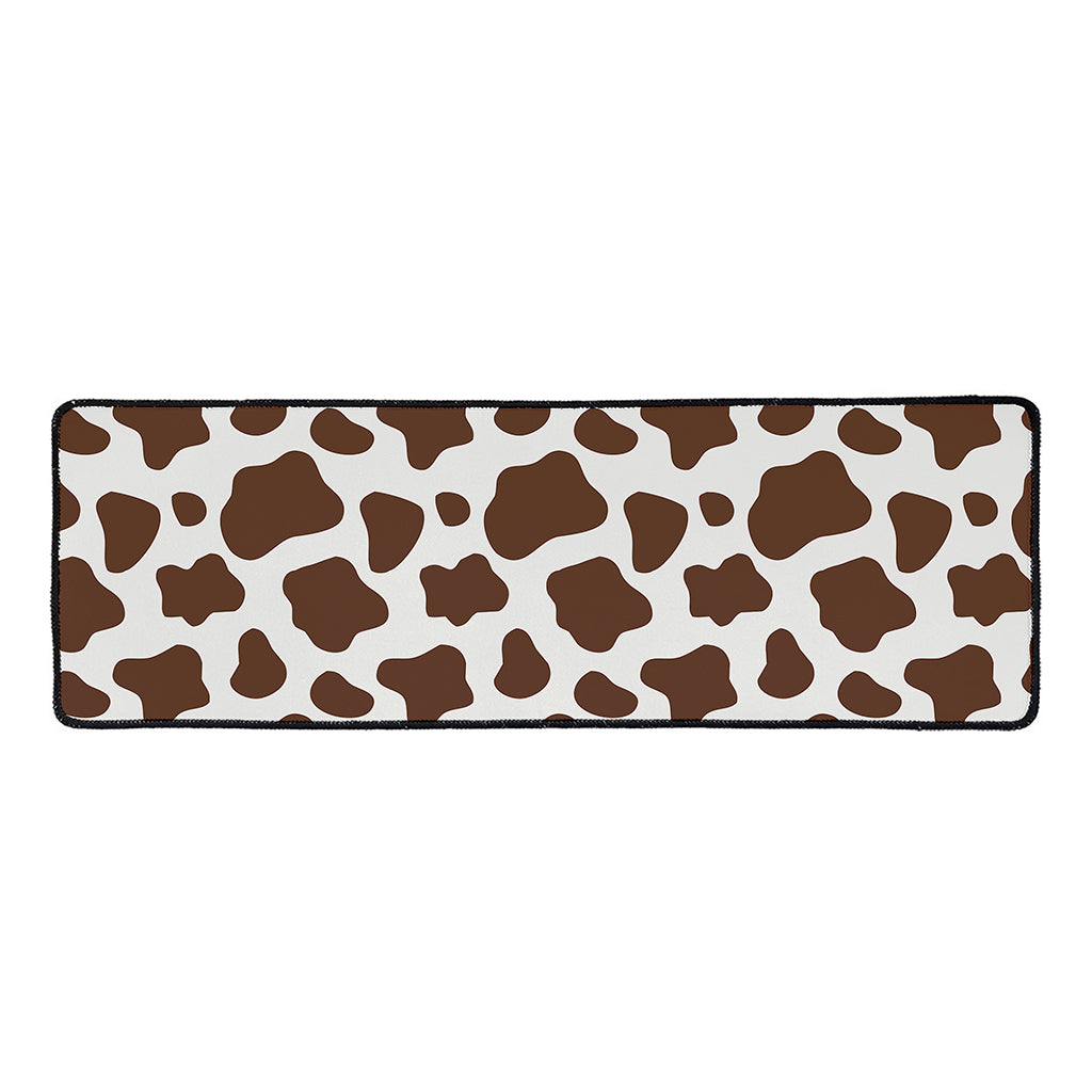 Brown And White Cow Print Long Kitchen Mat