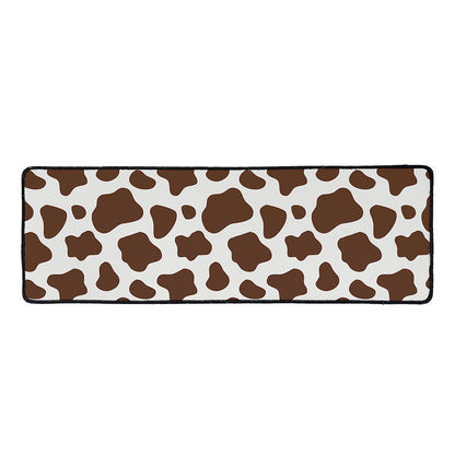 Brown And White Cow Print Long Kitchen Mat