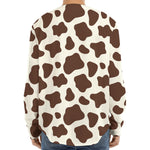 Brown And White Cow Print Long Sleeve Baseball Jersey