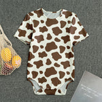 Brown And White Cow Print Men's Bodysuit