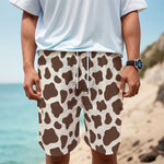 Brown And White Cow Print Men's Cargo Shorts