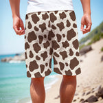 Brown And White Cow Print Men's Cargo Shorts