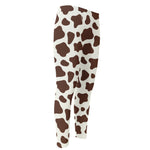 Brown And White Cow Print Men's Compression Pants