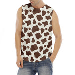 Brown And White Cow Print Men's Fitness Tank Top