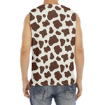 Brown And White Cow Print Men's Fitness Tank Top
