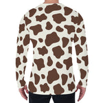 Brown And White Cow Print Men's Long Sleeve T-Shirt