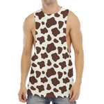 Brown And White Cow Print Men's Muscle Tank Top