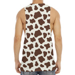 Brown And White Cow Print Men's Muscle Tank Top